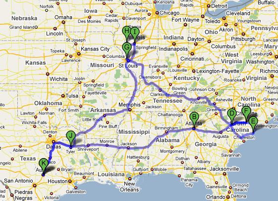 map Hart travels