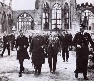 Churchill visiting the bombed Cathedral Churchill visiting the bombed Cathedral